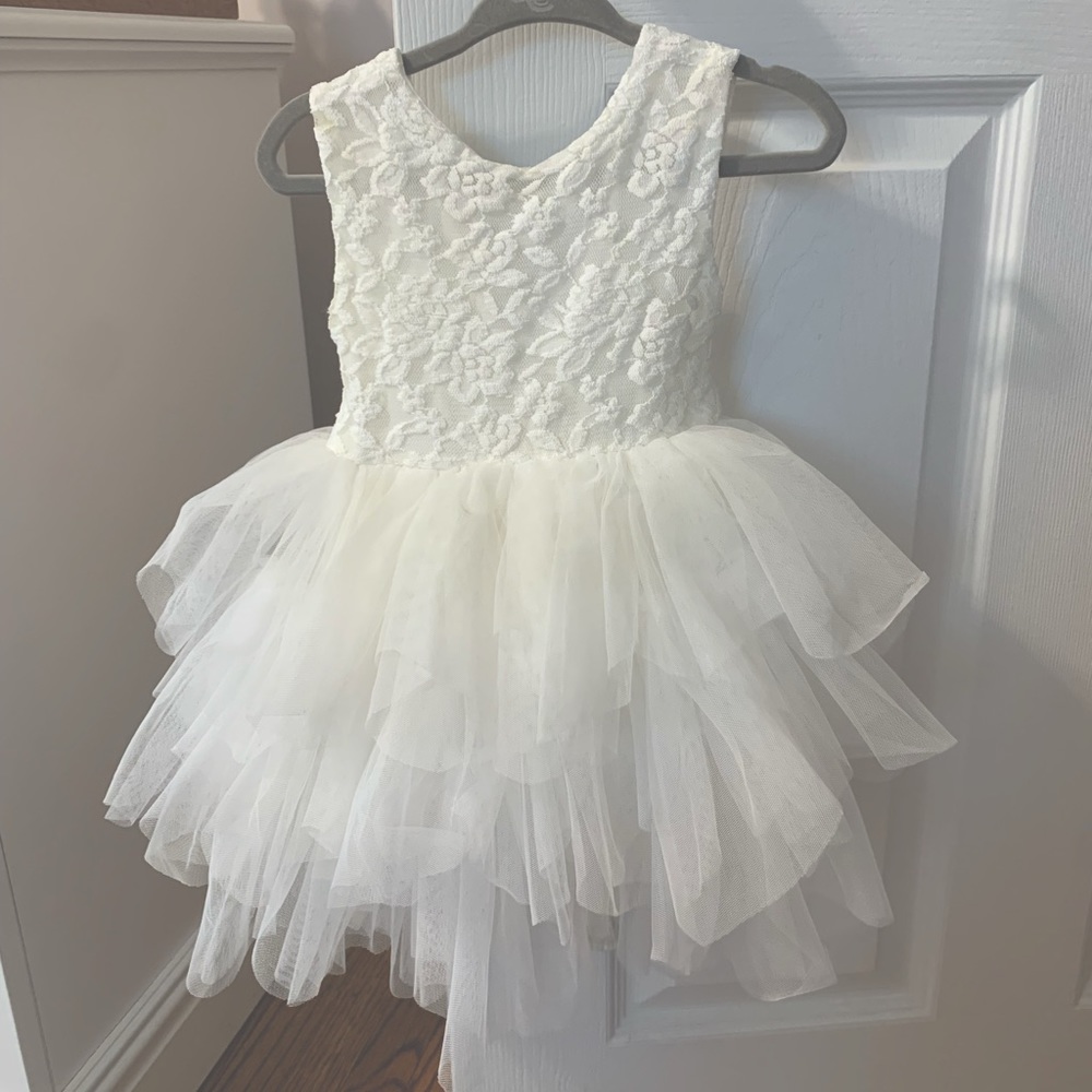Toddler size 2T white flower girl dress!